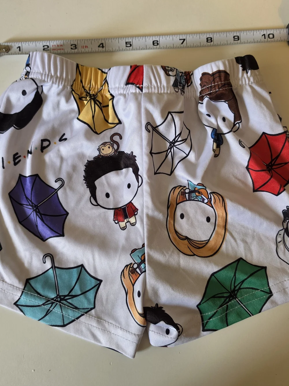 Children's Umbrella Print Pajama Set - White with Multicolor Umbrellas. XS (4/5)